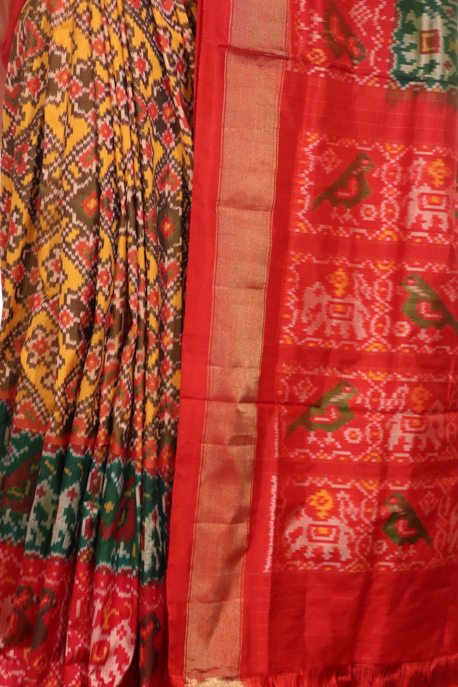 Pure Handloom Patola Ikat Silk Saree AL211730